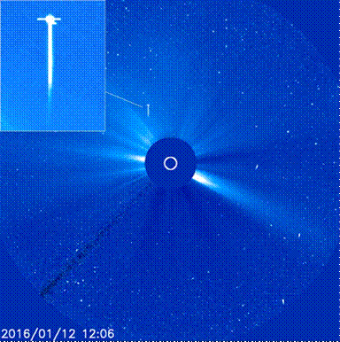 Название: Новая надежда - описание: SOHO, сфотографировал огромный объект около Солнца